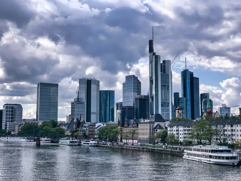 City skyline under a dramatic sky