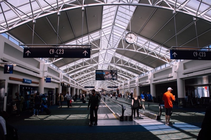 Airport terminal concourse