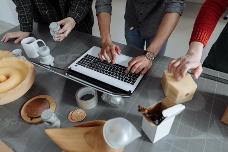 Private meeting over documents and coffee
